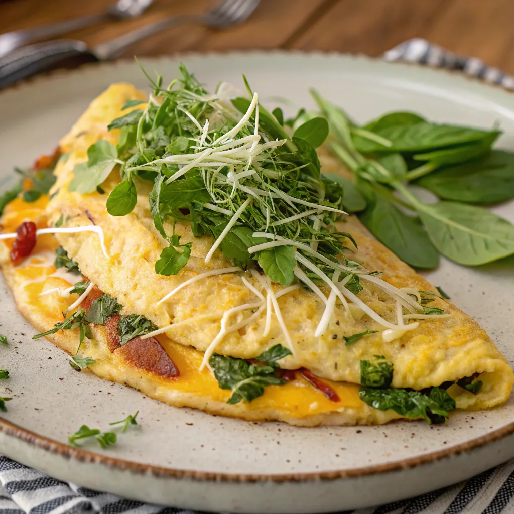 Farmhouse Omelette with Herbs and Cheddar Cheese