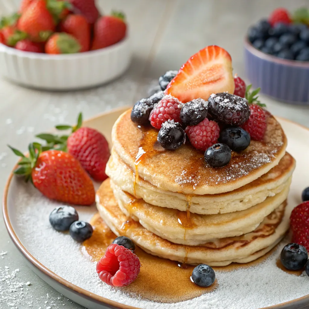 Gourmet Pancakes with Fresh Berries